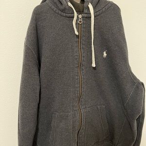 Polo Ralph Lauren full zip waffle knit hood sweatshirt XL